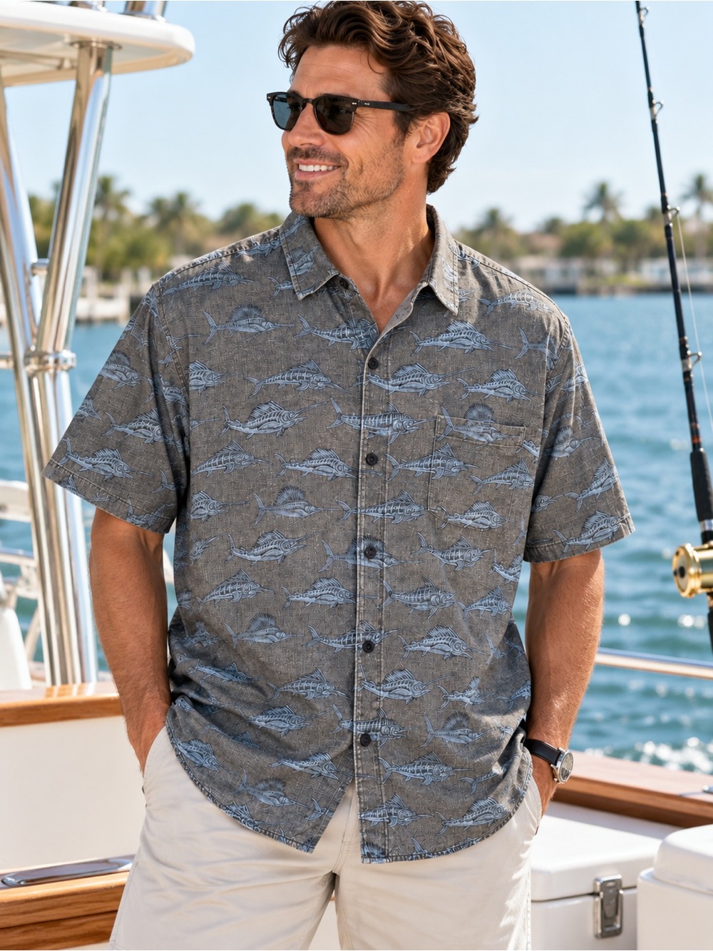 Tommy Bahama The Marlin Bar 100% Silk Shirt Men’s XL Billfish Fishing Hawaiian